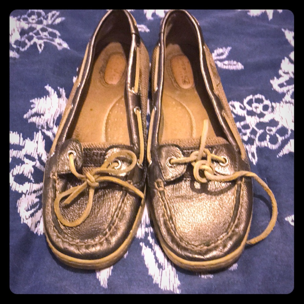 Sperry metallic boat shoes
